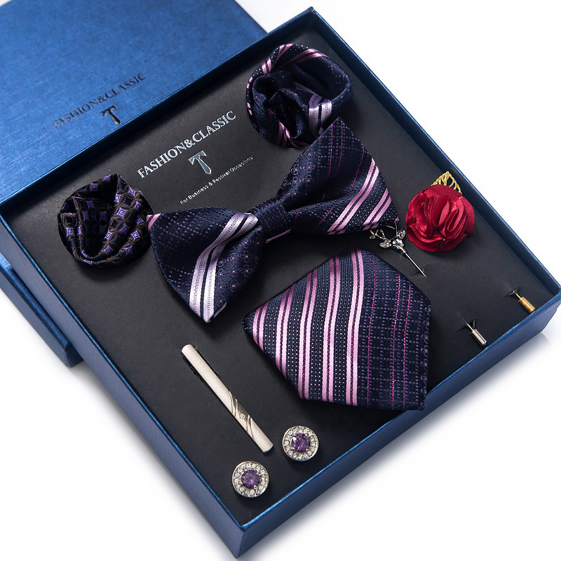 Neck Tie Set Box - Regalo de vacaciones Corbata Pañuelo Bolsillo